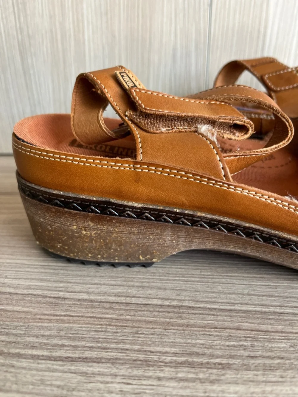 PIKOLINOS Tan Leather Floral Cutout Clogs - Picture 3 of 6